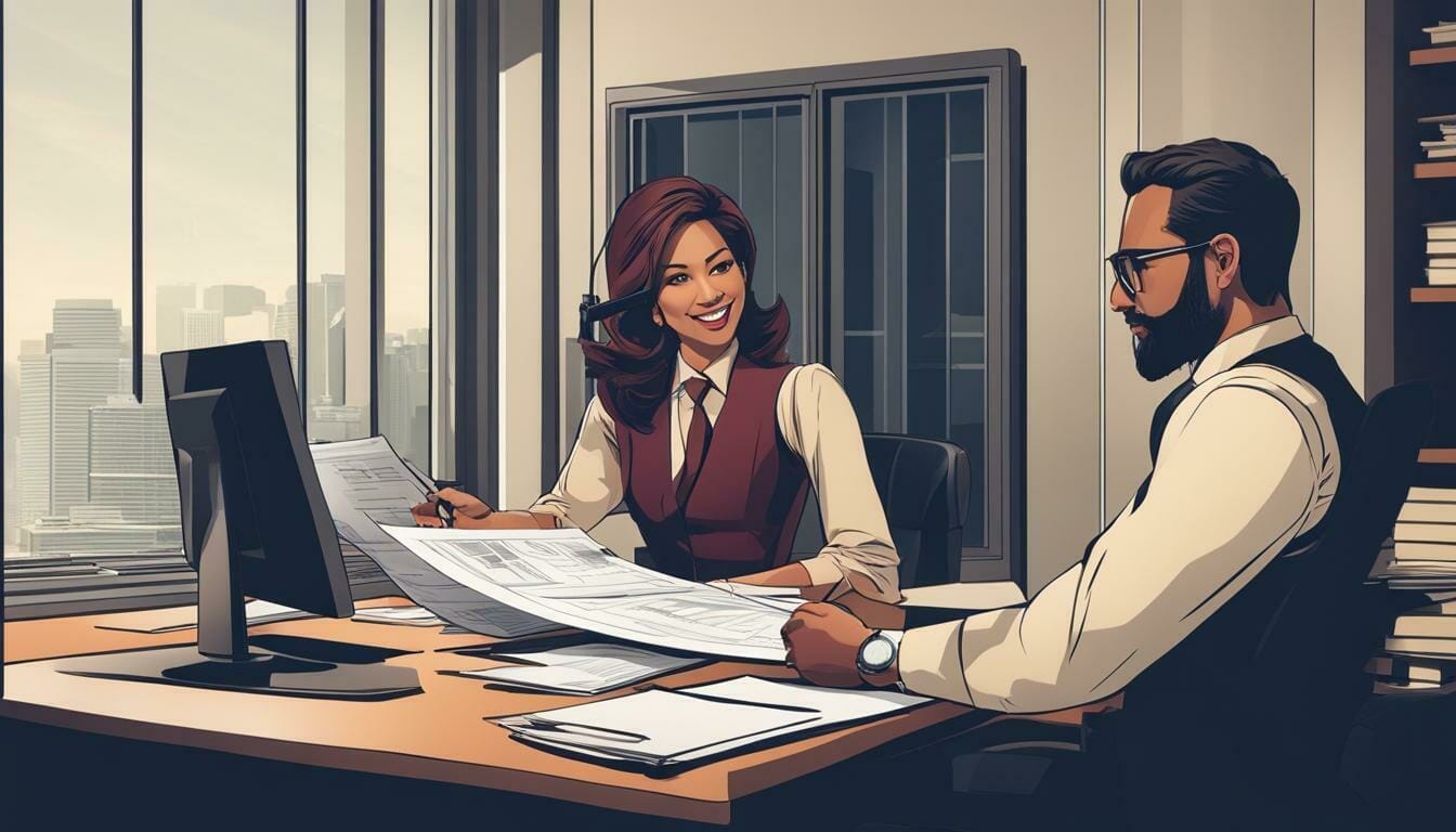 accountant working with a client